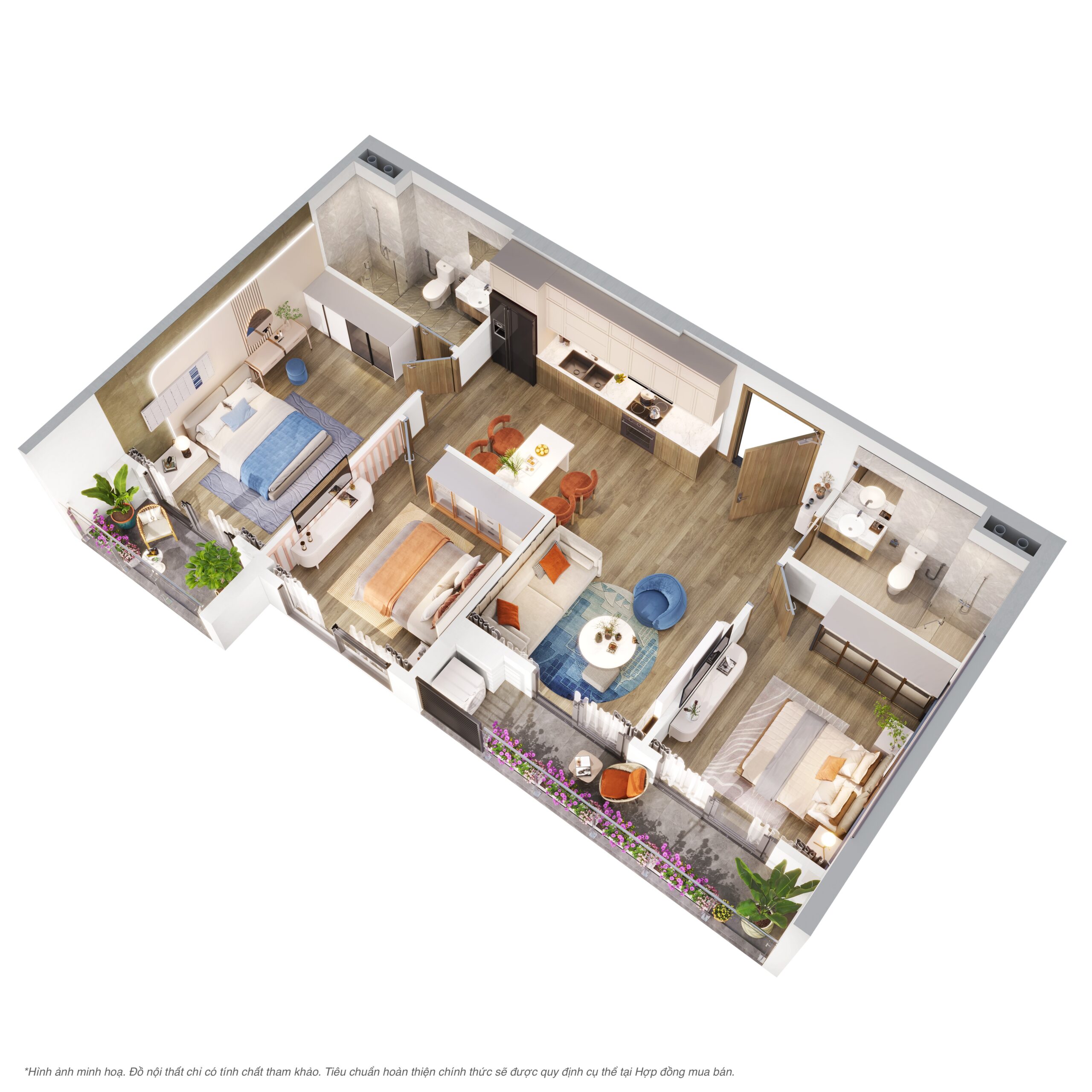 Bóc mái căn hộ 3PN tại Vinhomes Thanh Hóa